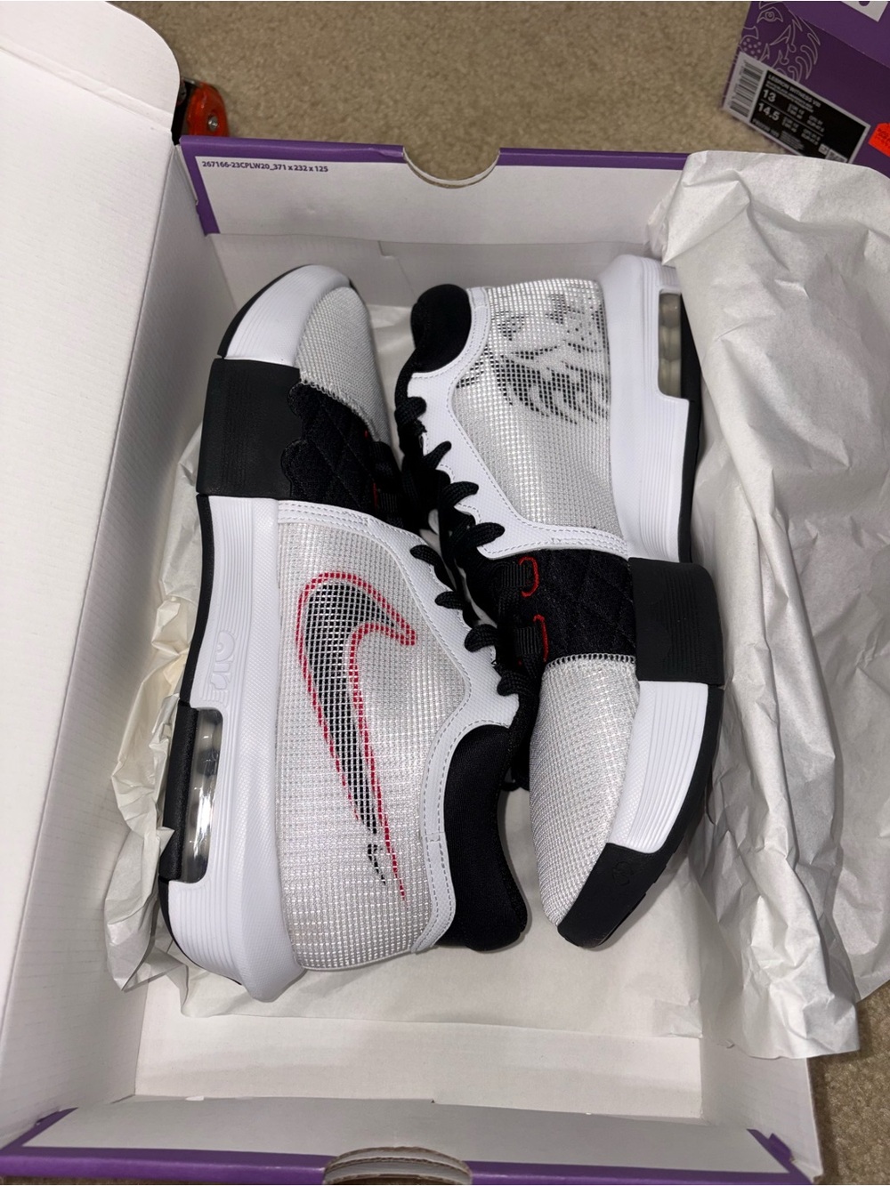 Size 10 - Nike Lebron Witness 8 White University Red Black Basketball Shoes
